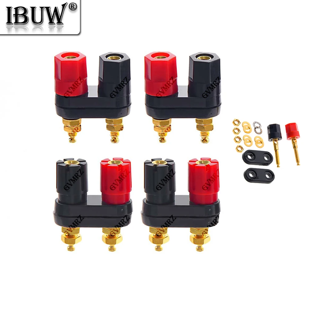 1PCS Red Black Banana plugs Couple Terminals Connector Amplifier Terminal Binding Post Banana Speaker Plug Jack copper