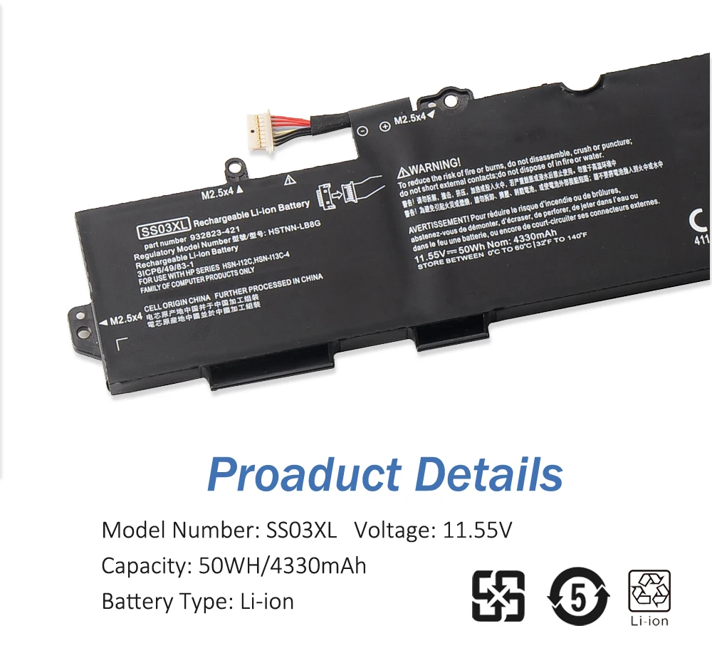 ETESBAY SS03XL Hp EliteBook 730 735 740 745 755 830 840 G5 735 745 840 G6 ZBook 14U G5 G6 Series11.55V 50WH