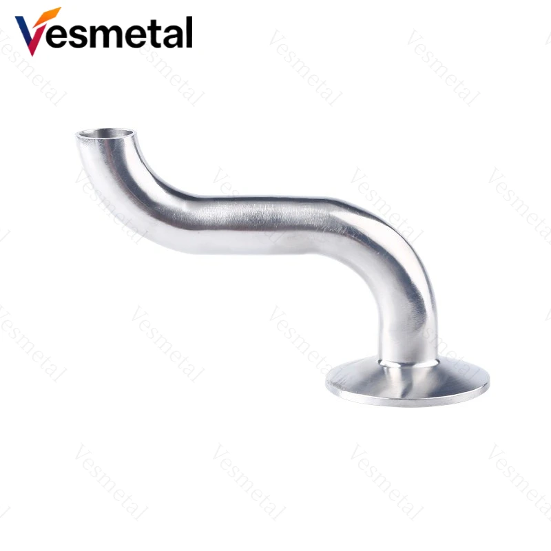

S-Shape Sanitary Fitting 1.5 Inch Tri Clamp to 3/4" 19mm OD Pipe SUS304 Steel Butt Weld Hose Barb Tap for Beer Wine Brewing