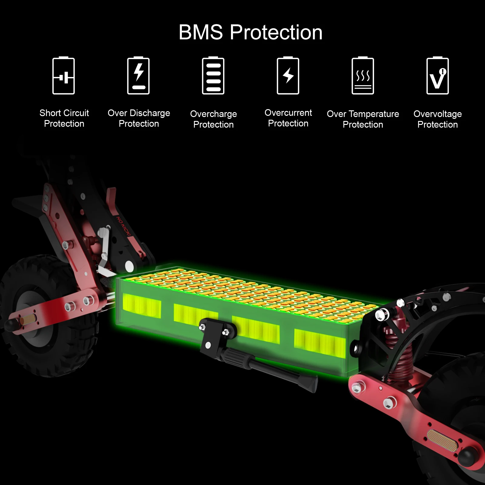 NANROBOT D4+MAX Adult Electric Scooter - High-Speed Off-Road Scooter with 42Mph Top Speed, 40Miles Long Battery Life, 265lbs Heavy-Duty Load Capacity. Foldable Scooter with Shock Absorption System and 10-Inch Tires view 4