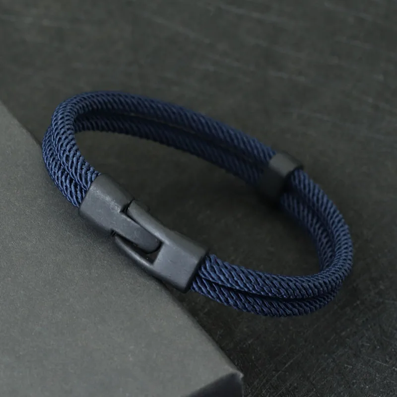 Nieuwe Mode Mannen Armband Draad Dubbellaags Afneembare Bijpassende Stapelbare Armband Vrijetijdsaccessoires Hombre Erkek Bileklik