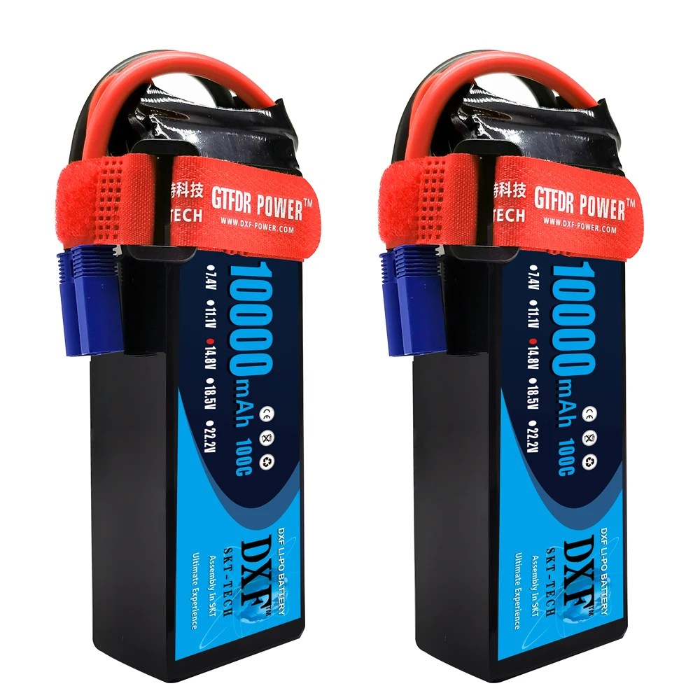 DXF Batterij 2S 3S 4S 6S Lipo 7.4V 11.1V 14.8V 15.2V 22.2V 10000mah 8400mah 6500mah 8000mah 7000mah 6200mah 100C 120C voor RC Auto