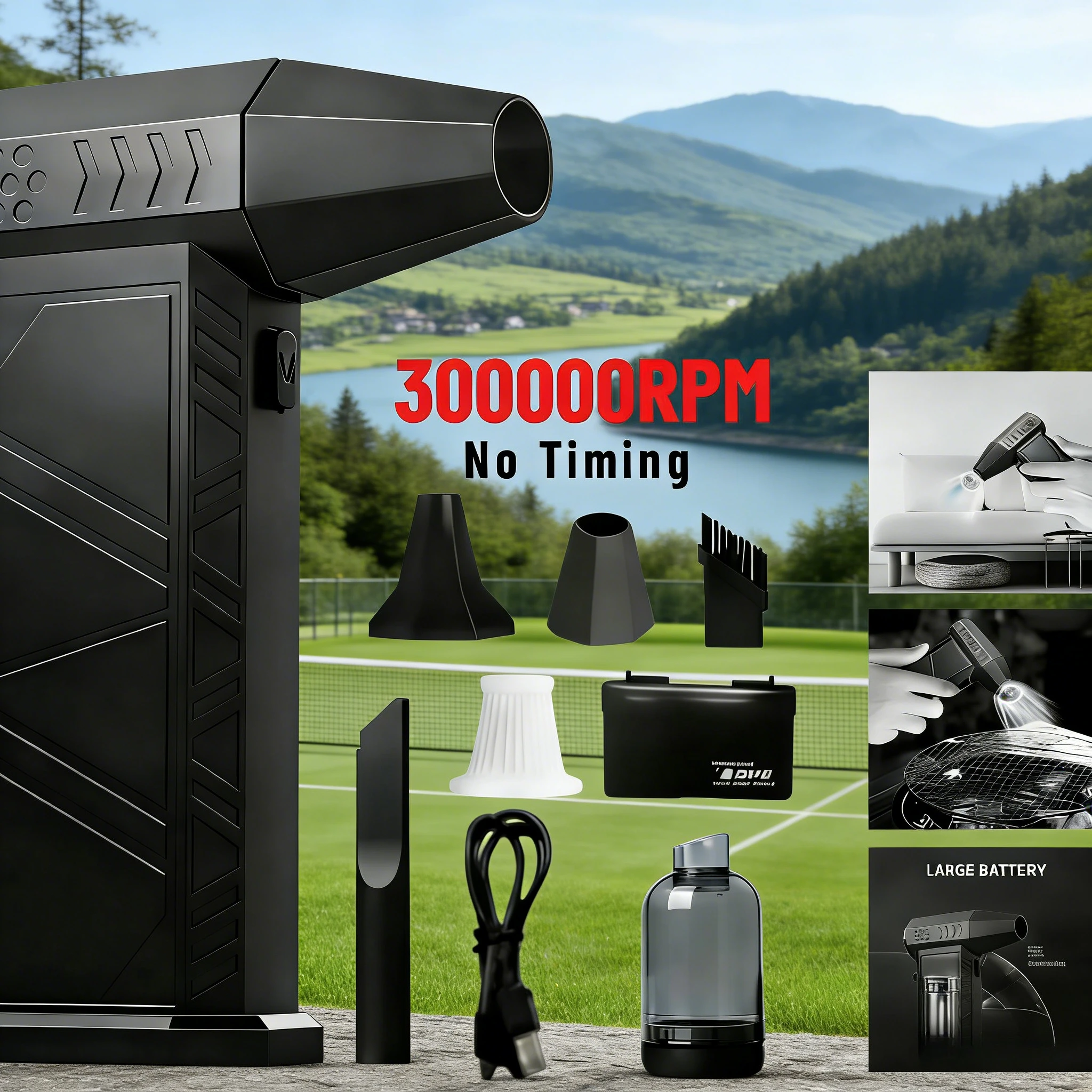 

Высокомощный бесщеточный турбовентилятор X9 300000 об/мин | Пневматический очиститель для клавиатуры ПК, дома, автомобиля, для ежедневной уборки в различных условиях