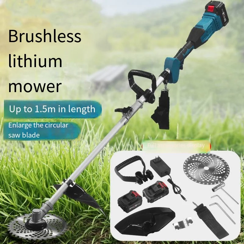 Multifunctional Lithium Battery Lawn Mower For Courtyard, Household Cordless Electric Lawn Mower, Portable Garden Lawn Mower