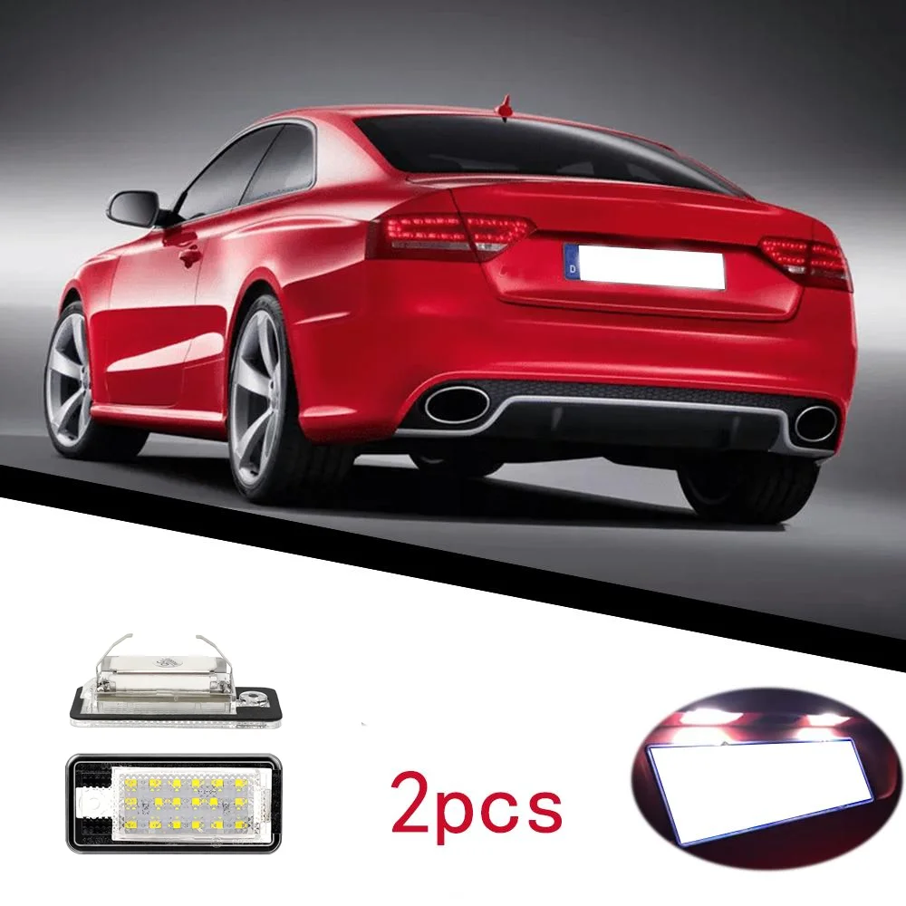 

2Pcs LED License Plate Light ,applicable to AudiA3 A4 S4 RS4 B6 B7 A6 RS6 S6 C6 S5 Q7 A8 S8 Avant,6500k