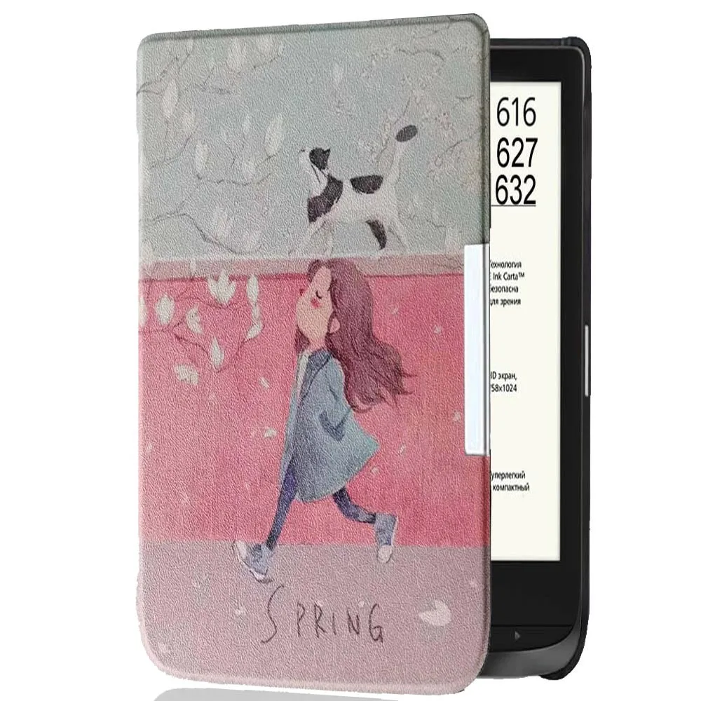 

Тонкий чехол для PocketBook Basic Lux 4 (выпуск 2023 г.) — модель PB618) — легкий чехол-книжка из искусственной кожи