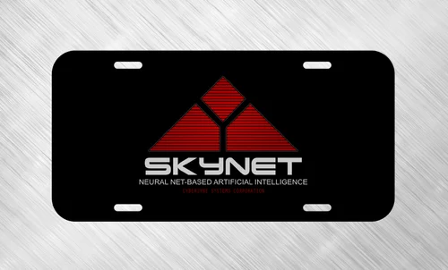New for Terminator Skynet License Plate Auto Car Tag FREE SHIP Robot AI Movie Aluminum