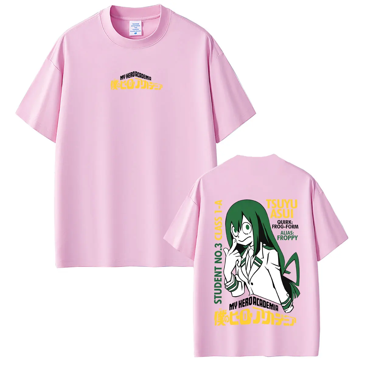Anime My Hero Academia Tsuyu Asui T-Shirt Sommer Herren Damen Casual Hochwertige Weiche Baumwoll-T-Shirts Männliche Mode Manga T-Shirt – Detail 6