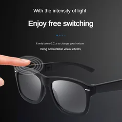 Caméléon-Lunettes de soleil polarisées LCD pour hommes et femmes, lunettes de conduite, anti-absorbe ouissement, transmission électronique, réglable à 7 niveaux