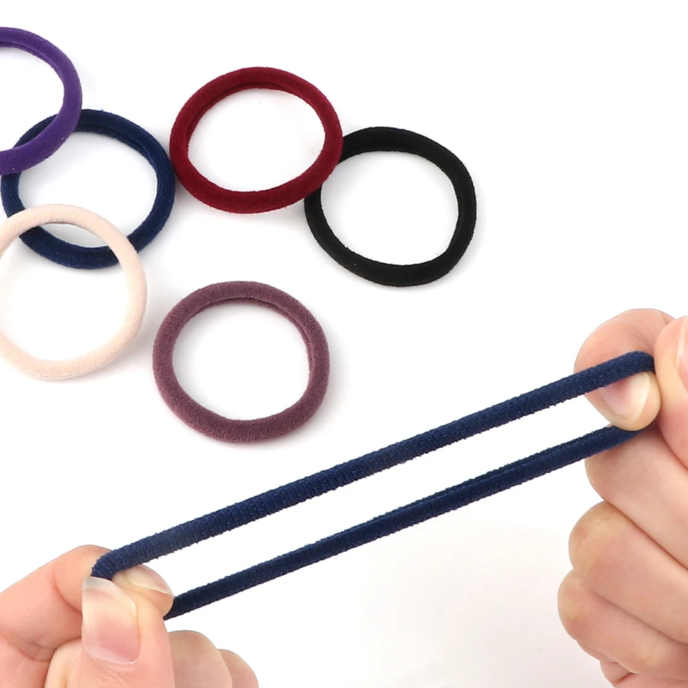 20–100 Stück schwarz grau große Haarbänder für Frauen, nahtloser Pferdeschwanz, modisch, reine bunte Gummibänder, Haarring, Mädchen-Haar-Accessoire – Detail 10