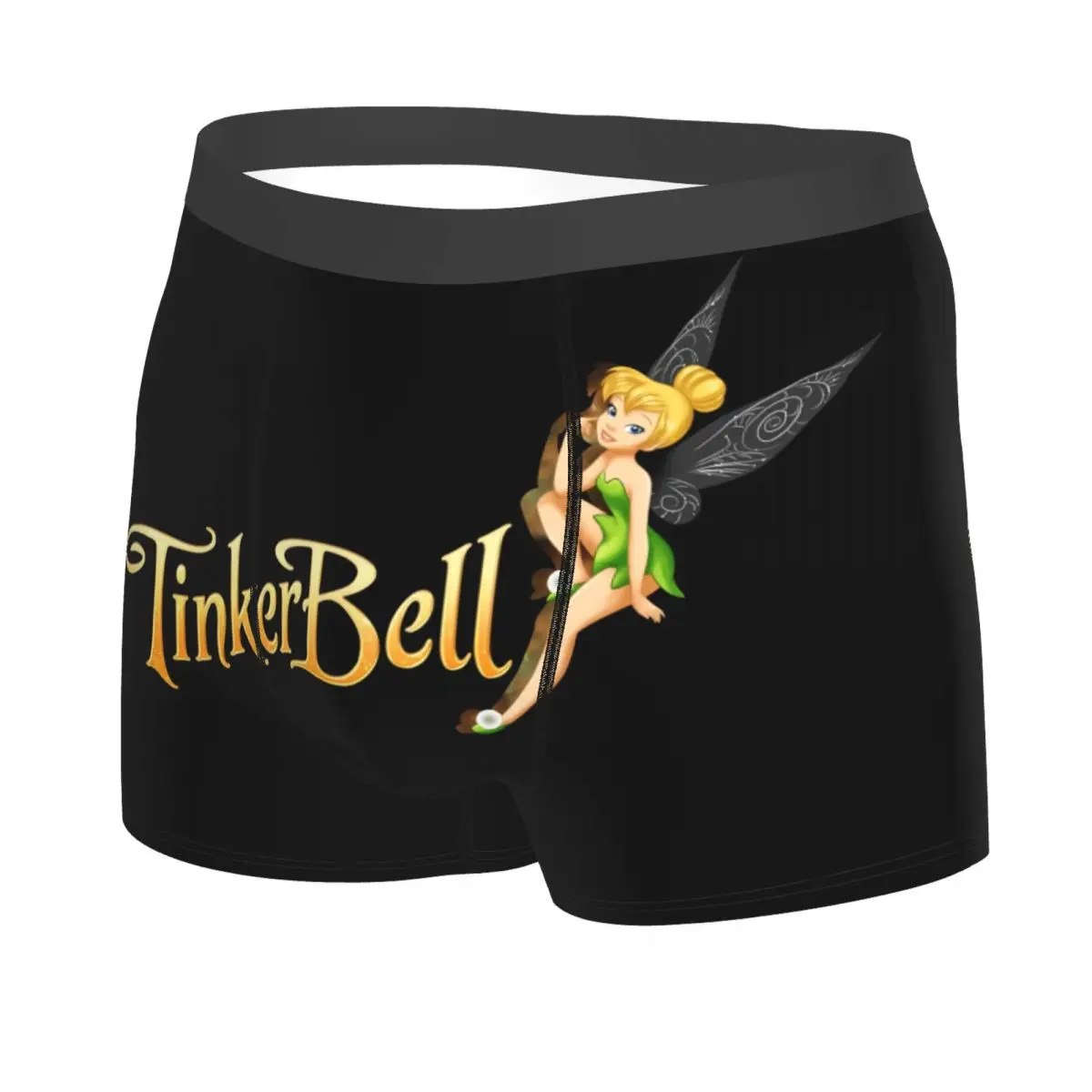 Custom Cartoon Tinker Bell Fairy Underwear Men Stretch Boxer Briefs