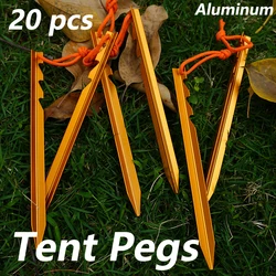 20 Pcs Tarp Accesory Lightweight Tent Stakes Adjustable Tarp Nails 18cm Aluminum Alloy Ground Nail Camping Supplies