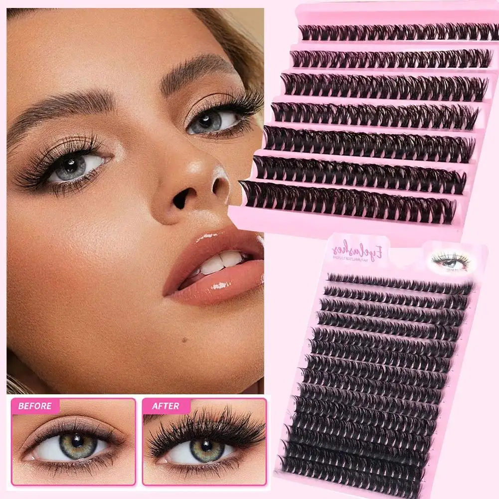 ขนตาปลอมแบบช่อ 8D หนาฟู 140/280 ชิ้น แบบ D Curl ขนตาเส้นต่อเส้น 8-16 มม. คละขนาด ขนตาปลอม 40D 60D หนาฟู