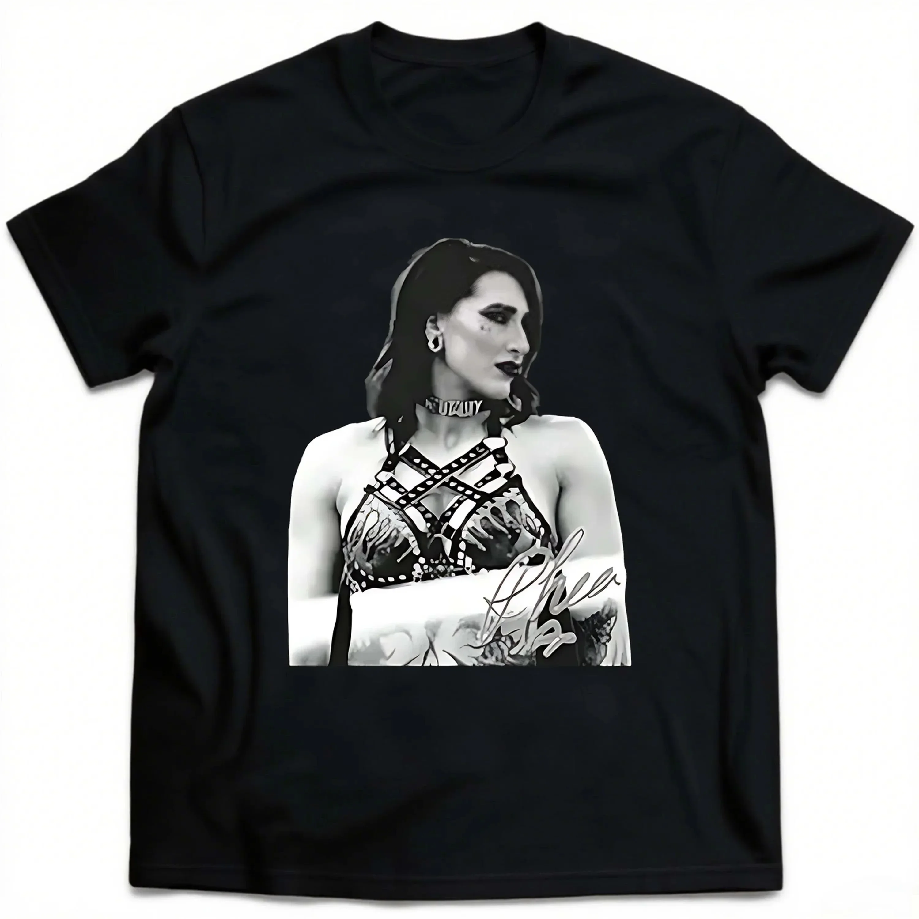 

Men's Short Sleeve T-Shirt with European and American Star Pattern Black Suitable for Outdoor Leisure Wear in Summer