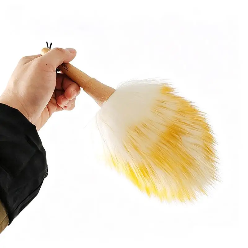 (BF06)Scalable Wool Dust Collector Wood Handle Soft Wool Brush Anti Static Lightweight For Home Car Cleaning Gentle Multi Sur
