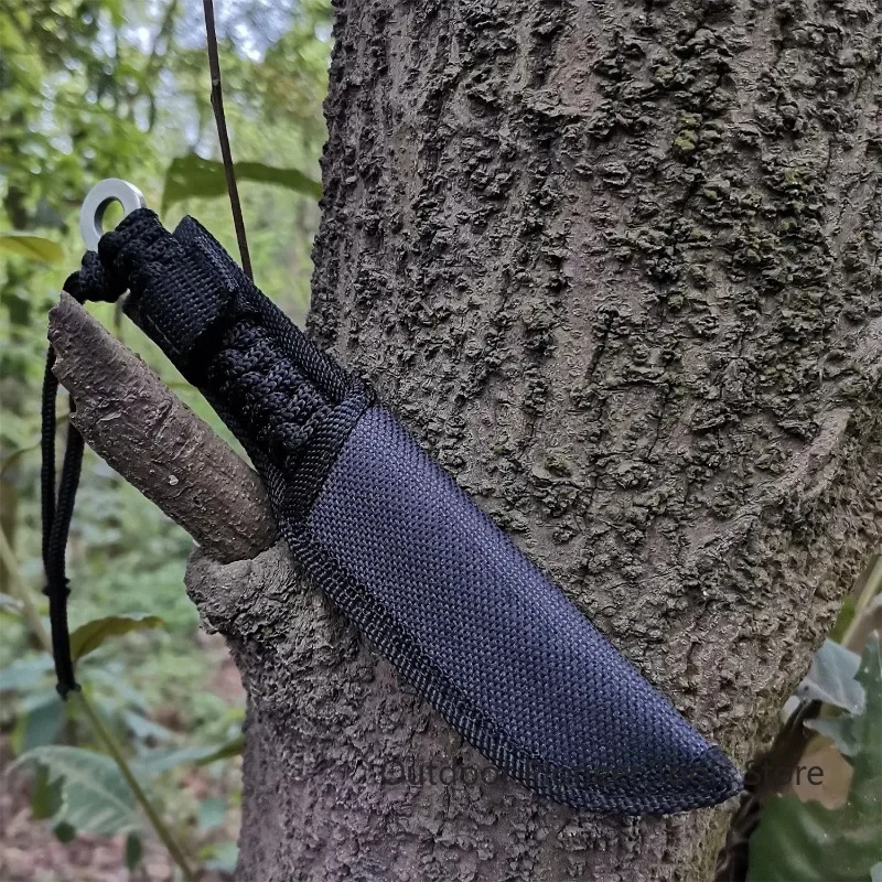 2024 New Camping Small Straight Knife+Sheath, Portable Multi functional Survival Hunting Knife, High Hardness Sharp Small Knife