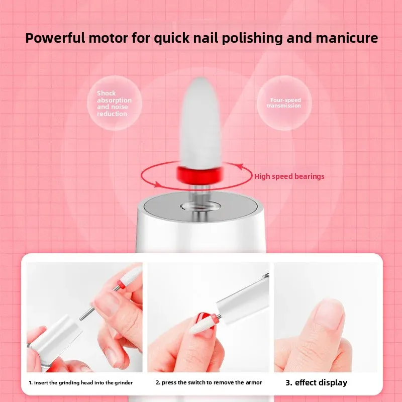 Electric Mini Nail Drill Portable Household Manicure Set Professional Nail Polisher Nail Remover Tools