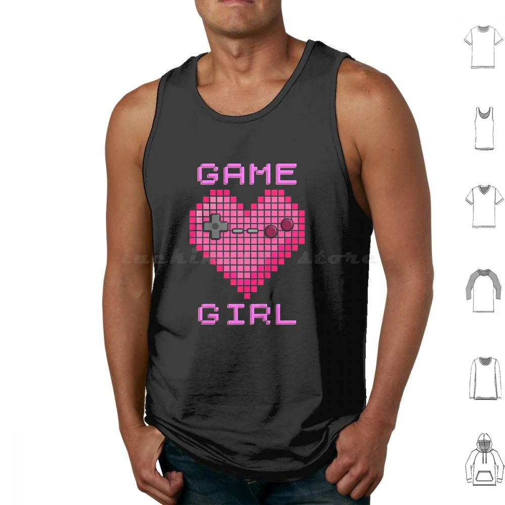 Cute Gaming Noob-Game Girl Retro Video Gaming Pixel Tank Tops Vest Sleeveless Dab Dabbing Game Noob Heed Oof Game Block 3d