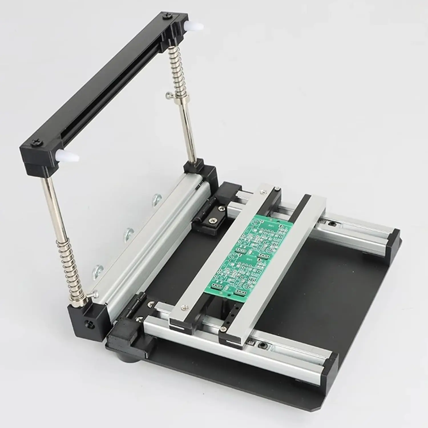 Manual PCB Stencil Printer Steel Mesh Solder Paste Printing Table Adjustable Thickness 10x10cm 20x20cm Screen Printing Stat