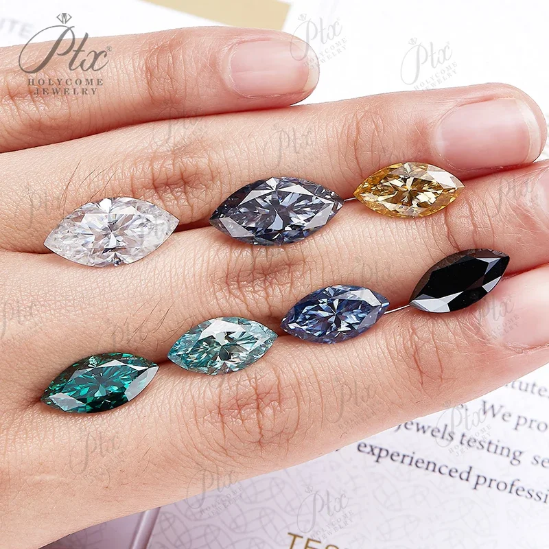 

Multi Color Marquise Shape Moissanite Diamond Wholesale Price Lab Grown Charms Beads For Making Engagement Jewelry Set Gemstone