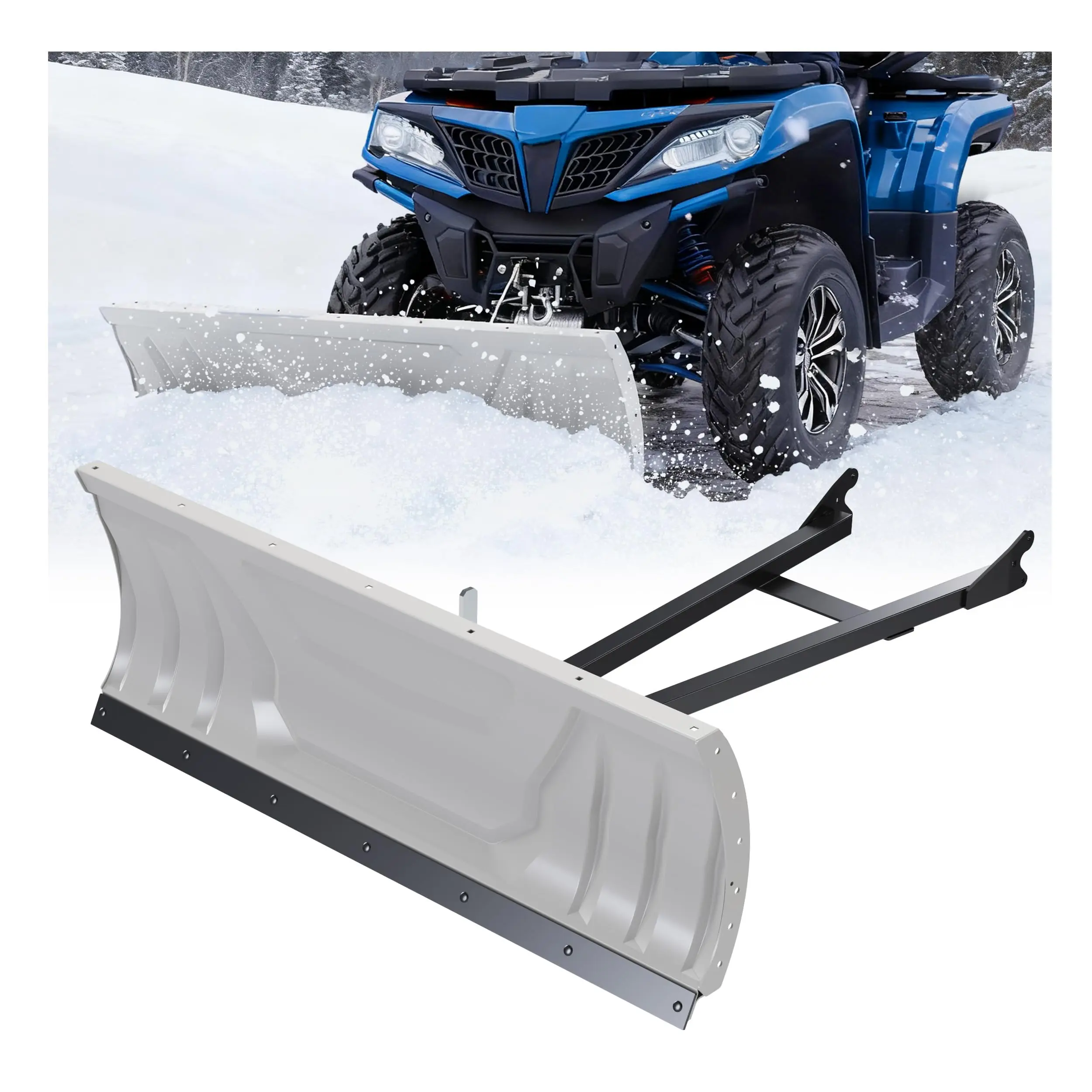 KUAFU Snow Plow Blade Universal Kit Steel Adjustable 48