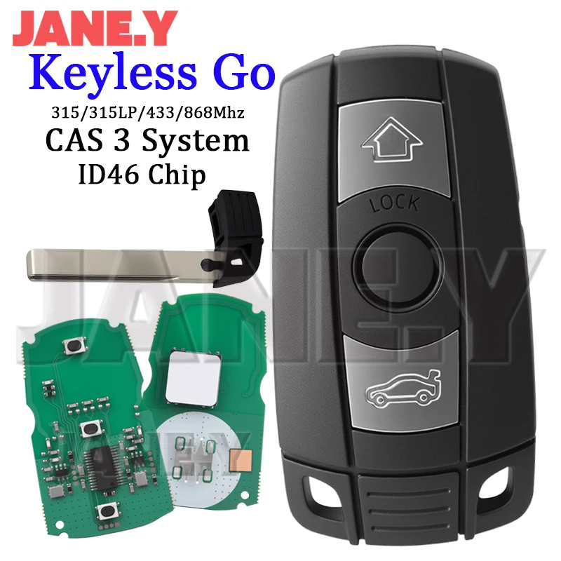 

ID46 для BMW CAS 3 System 3/5 серии X5 X6 Z4 E87 E89 E90 E70 E71 E72 E60 E61 315LP/315/433/868 МГц Автомобильный дистанционный ключ без ключа