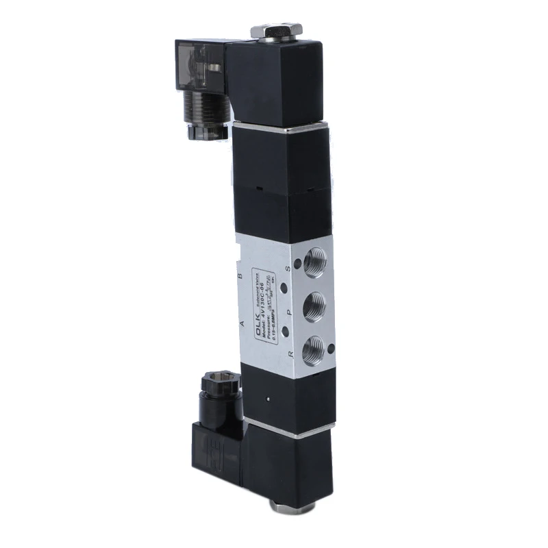 

Solenoid valve 4V130C-06 Double headed Double control 5 Way 3 Position Power down hold Pneumatic directional valve