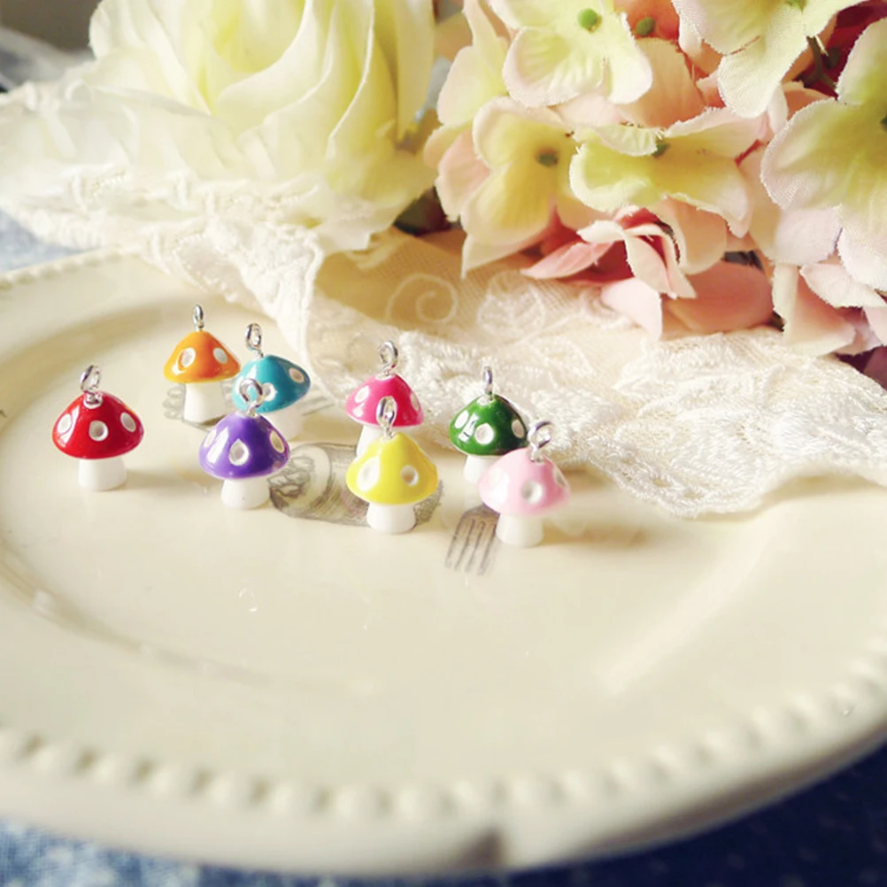 

30pcs Mushroom Shape Resin Pendant Charms for Necklace Bracelet DIY Jewelry Making Accessories Craft Project Supplies