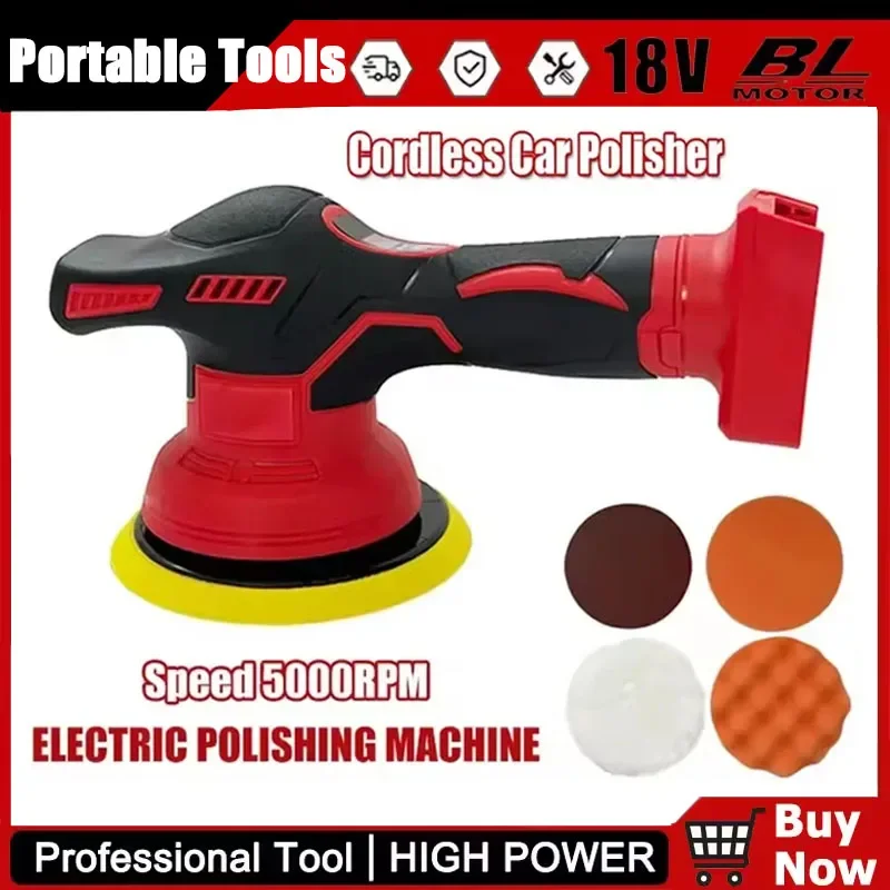 

Аккумуляторная полировальная машина для Milwaukee 18V, 8 скоростей, с цифровым дисплеем, электрическая полировальная машина для авто, для воскования и полировки, литиевая