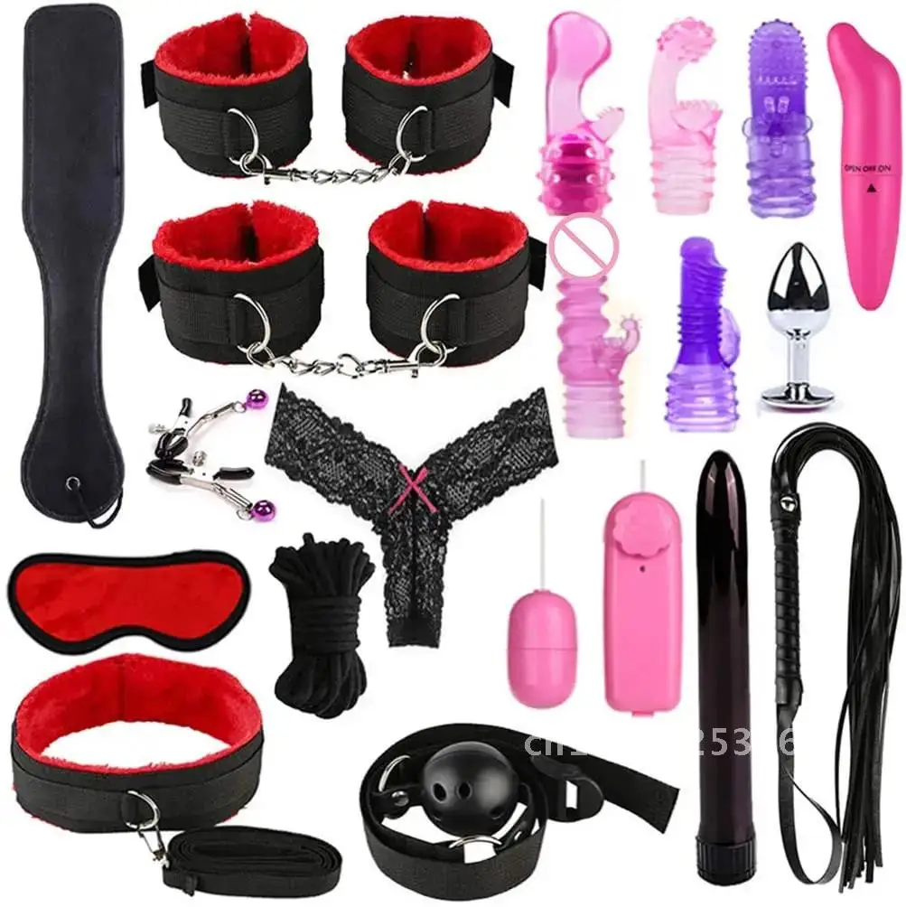 19pcs Adult Toys Fun Bed Game Fetish Restraints Play Set Binding Games Toys For Couple Kits