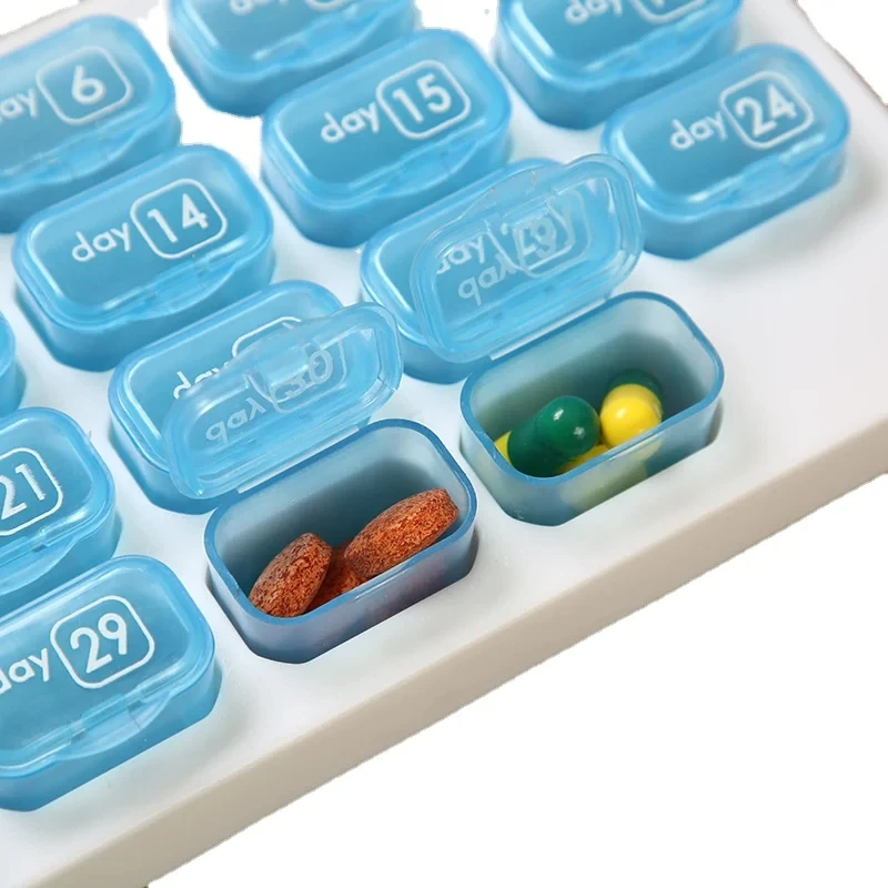 Removable Keyboard Shape Medicine Pill Case 31 Grids Monthly Pill Box  Tablet Dispenser Container Pill Organizer