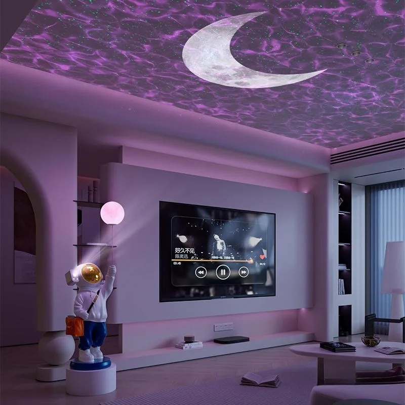 Large Astronaut Star Projector Lamp - Bluetooth Speaker Ornament for Living Room TV Cabinet Decor