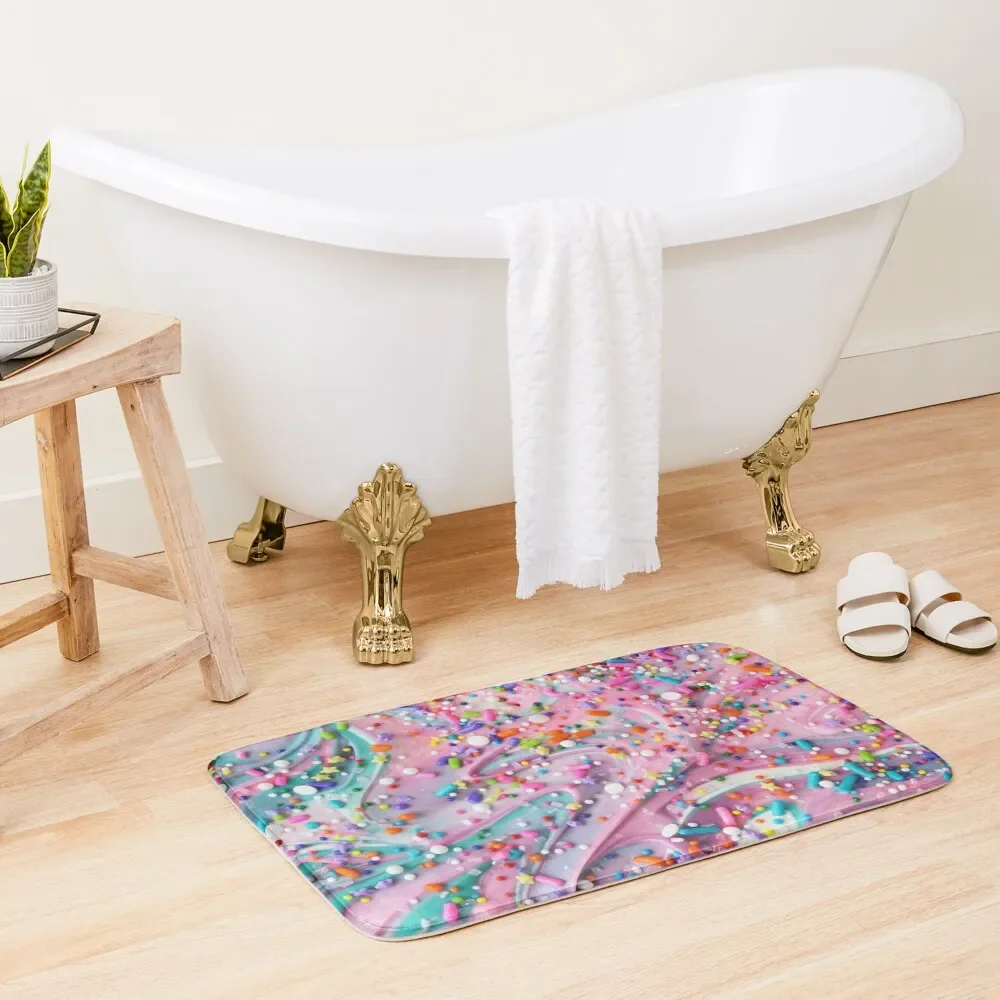 Colorful Candy Swirls with Sprinkles Bath Mat Non-Slip Bathroom Absorbent Carpet For Bathroom Living Room Rugs Mat