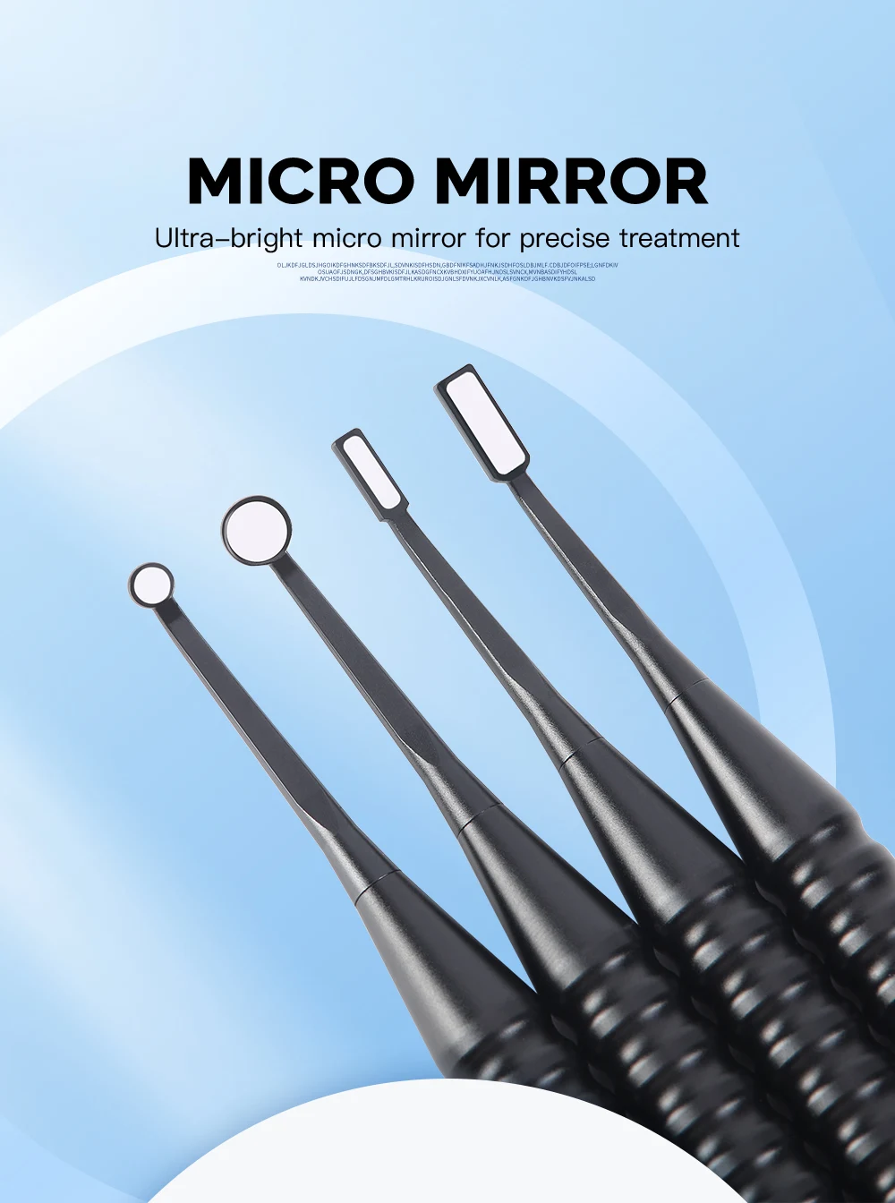 AZDENT Dentaler Mikro-Mundspiegel 2mm/3mm/5mm Sterilisierbarer Anti-Beschlag-Reflektor Odontoskop-Untersuchungsspiegel mit abnehmbarem Griff – Detail 1