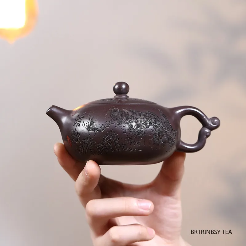 Tradition Yixing Purple Clay Teapot Chinese Handmade Tea Pot Household Beauty Kettle Raw Ore Zisha Tea Set Accessories 210ml