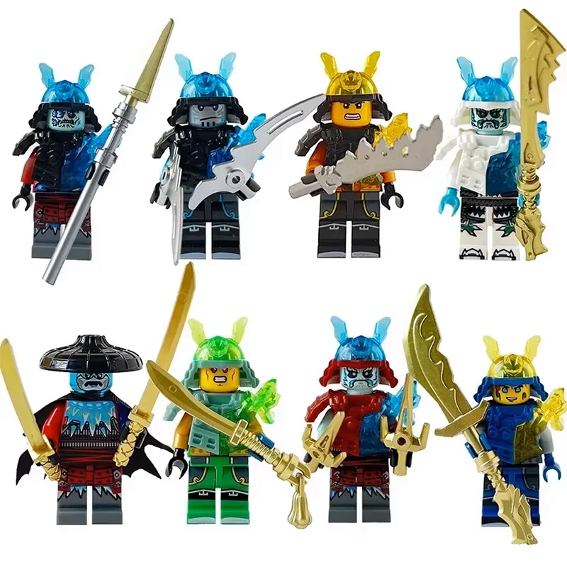 Bloques de Construcción Mini Ninja Fantasma Dorado, Figura de Villano Ninja, Compatible con Otros Bloques de Construcción, para Niños
