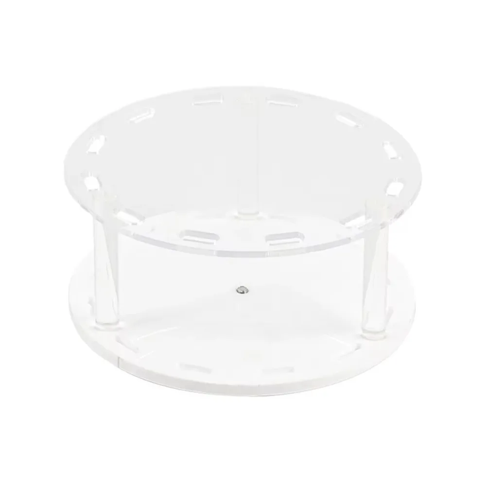 12 Holes Eyelash Tweezers Holder 360° Rotate Detachable Design Lash Tweezers Stand Acrylic Material Round Tweezer Storage Box