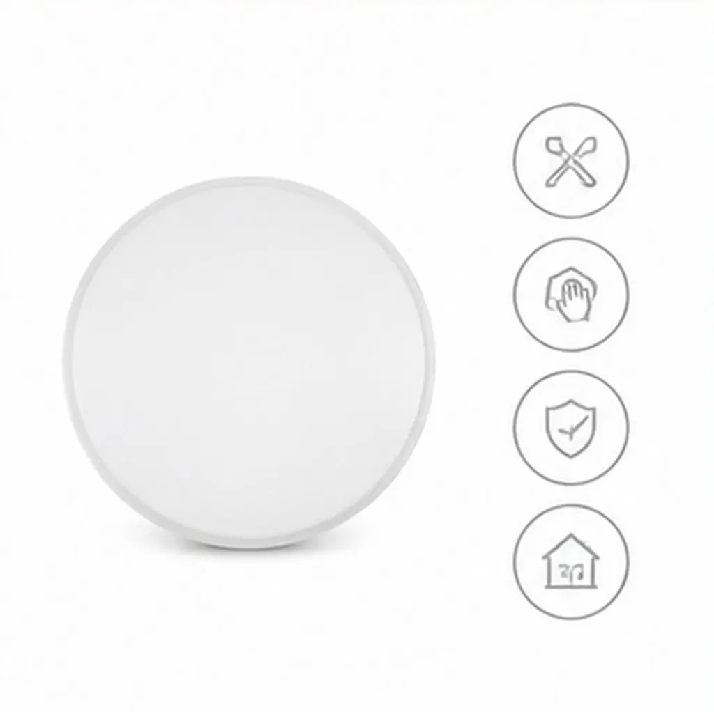 Flush Mount Ceiling Light Cover Plastic Round White Opening Diameter 8.94inch Decorative Bathroom Lamp Shade Replacement Wall