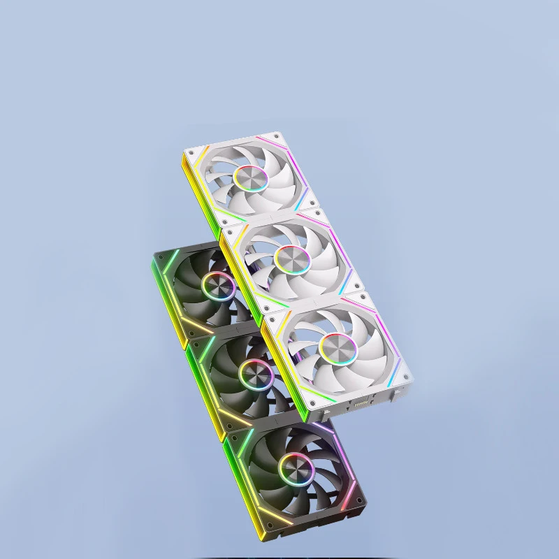 K4 مروحة تبريد سطح المكتب 3 قطعة 12 سنتيمتر وصلة لاسلكية ARGB مزامنة مروحة ثلاثية حزمة ، تبريد الهواء/المياه التي تسيطر عليها درجة الحرارة #4