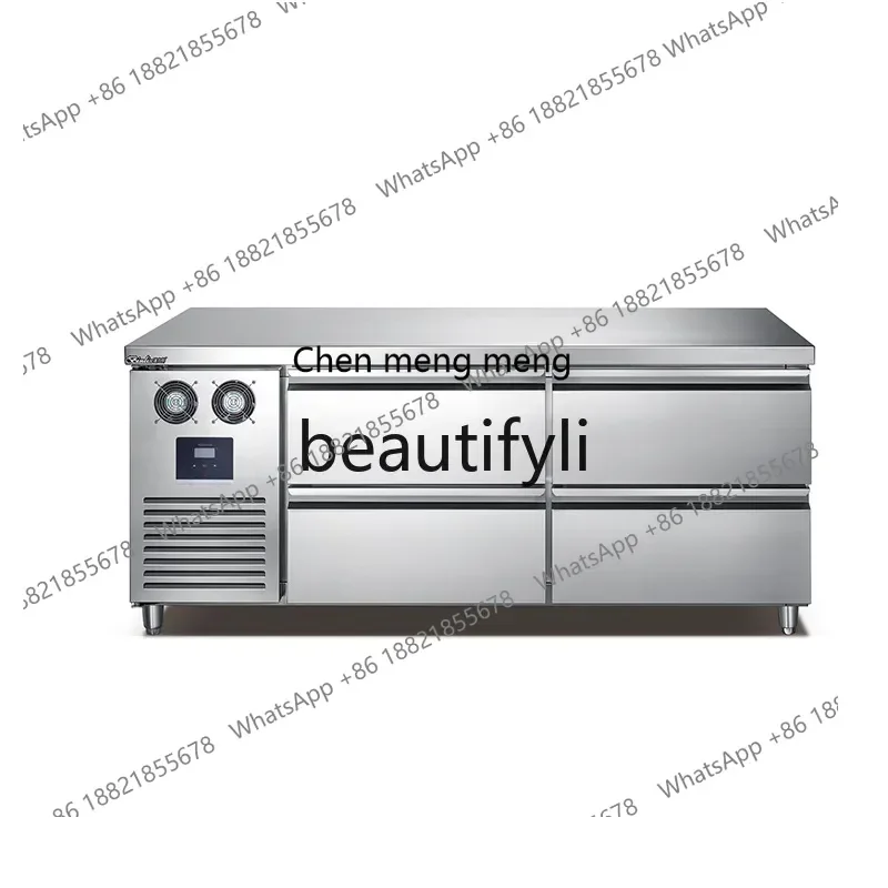 

Z189 Commercial Operation Counter Refrigerator Freezer Horizontal Freezer Flat Cooling Fresh-Keeping Water Bar Counter150 76 80