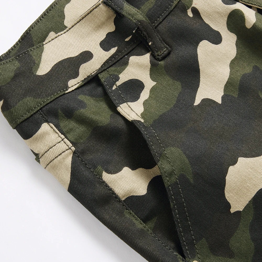 بنطال جينز رجالي بنمط مموه بطباعة مموهة من قماش الدنيم بنطلون مستقيم نحيف #3