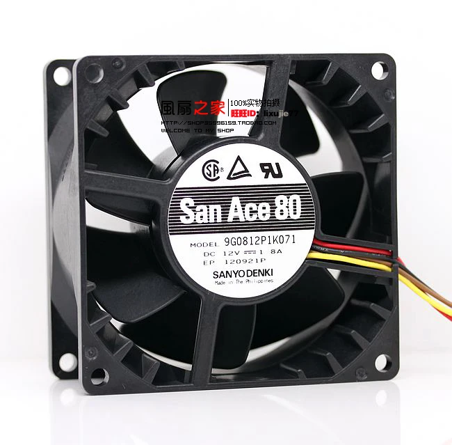 

Новый охлаждающий вентилятор для SANYO DENKI SAN ACE 8038 12 В 1,8 А 9G0812P1K071, ШИМ