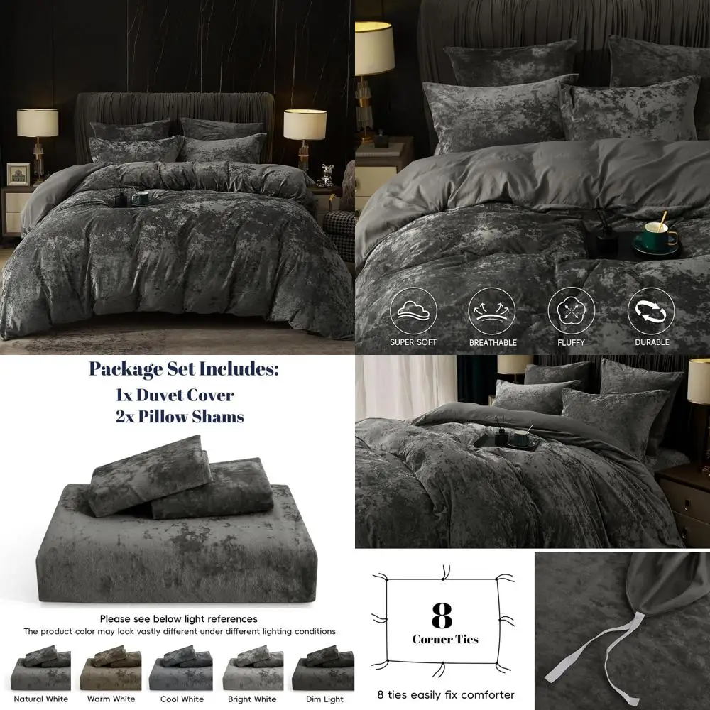 

Комплект постельного белья из вельвета, размер Queen, 3 предмета, ультрамягкий дышащий комплект пододеяльников (без наполнителя), роскошный уютный комплект пододеяльников из ланелла