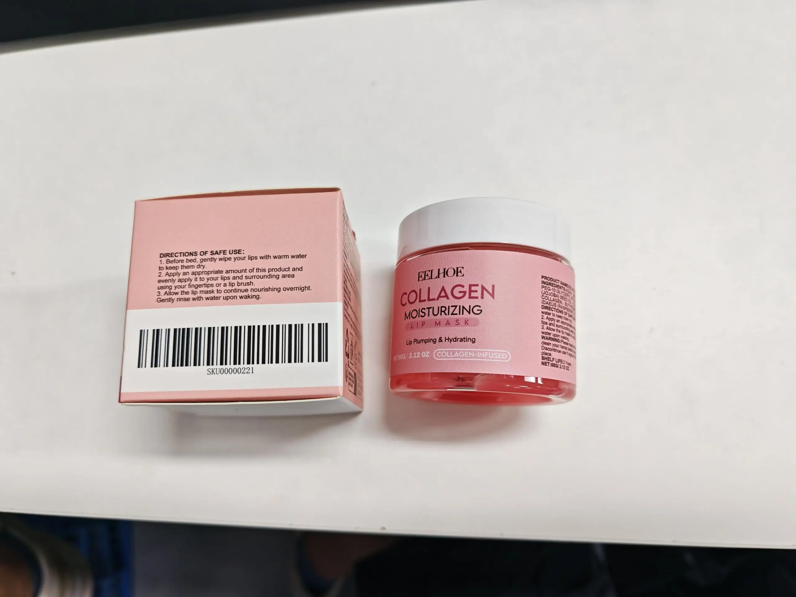 قناع الشفاه EELHOE بالكولاجين، مرطب الشفاه للترطيب، العناية المغذية للشفاه المتشققة والجافة