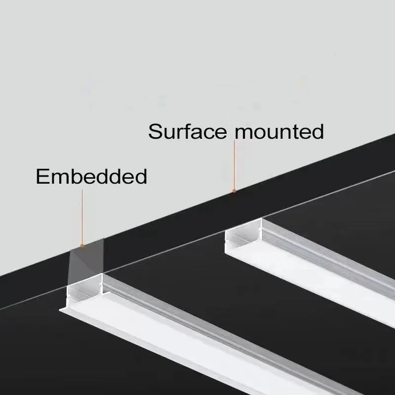 

Surface Mounted LED Aluminium Profile Indoor Showroom Hotel Bar House LED Strip Profile Ceiling LED Channel