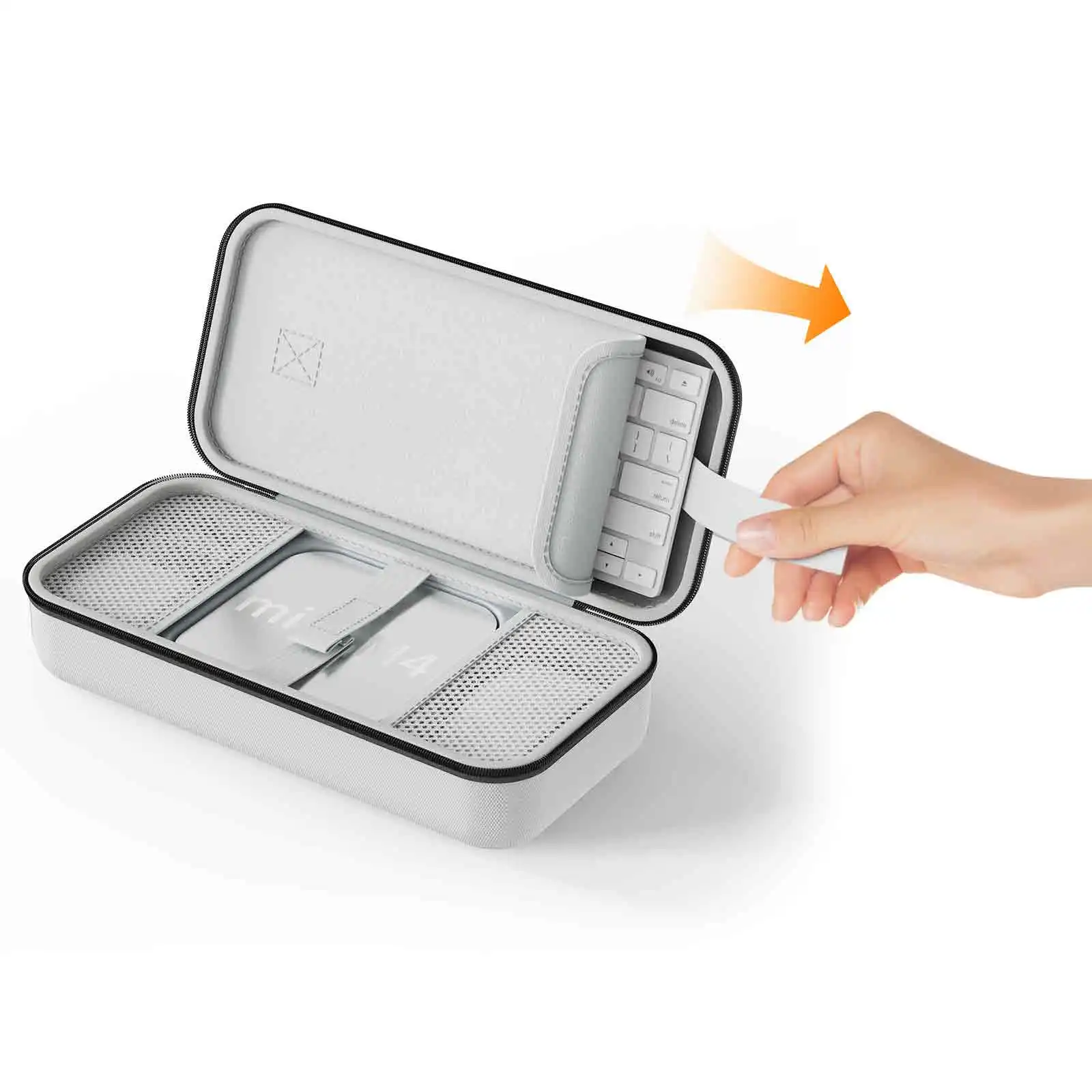 For Mac Mini M4/M4 Pro Travel Carrying Case, M4 Pro Chip/M4 Chip Protective Case, Desktop Computer Travel Organiser