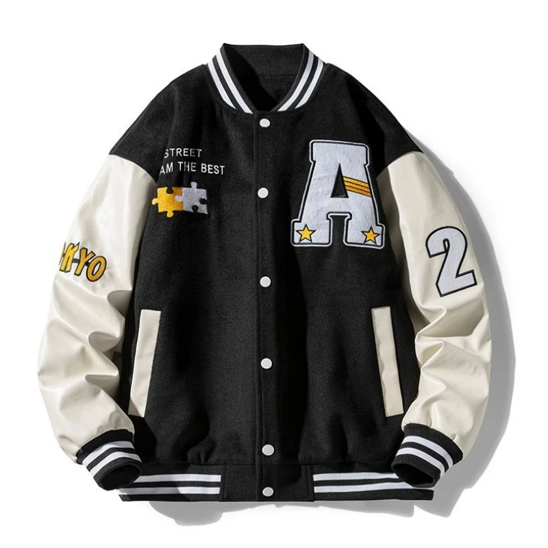 Unisex Baseball Jacket Spring Autumn High Street American Retro Trend Embroidery Jacket Ins Thin Youth Student Tops Men Clothing