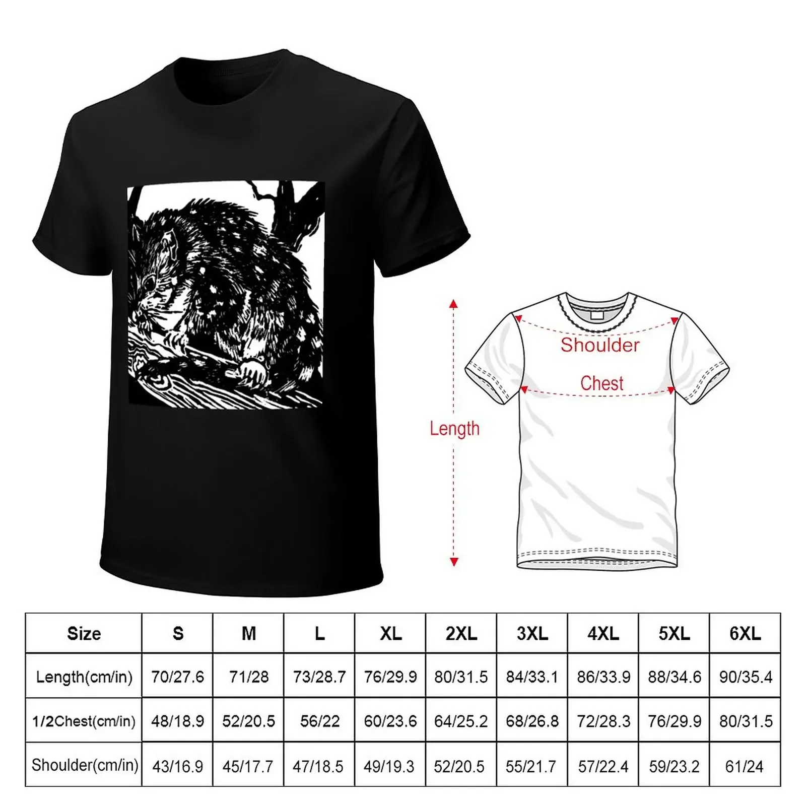 Australian Endangered Spotted-tail Quoll Lino Print T-Shirt sports fans anime clothes new edition men workout shirt