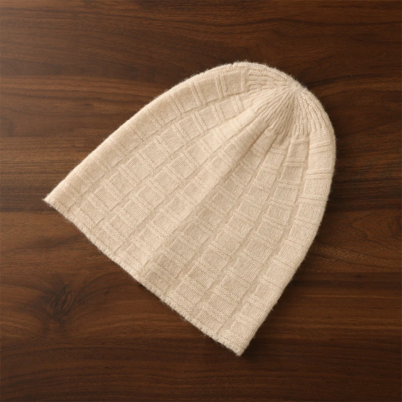 النساء 100% الكشمير الخالص شبكة قبعة متماسكة شتاء دافئ لينة أنيق تنوعا محكم خفيفة الوزن الطقس البارد التبعي #1