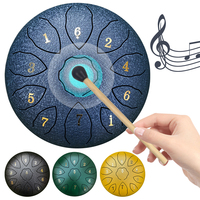 8 Inch 11 Notes Sound Healing Instruments with Drum Mallets Carry Bag Finger Picks Stickers Rain Chime F Key for Meditation Yoga